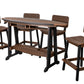 Beaver Dam Woodworks 6' SurfAira poly Surf Board Table and Chairs Black and Brazilian Walnut