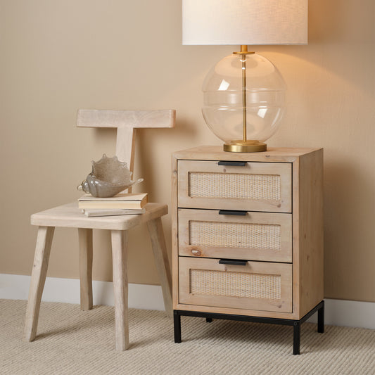 Jamie Young Reed 3 Drawer Side Table -D. LS20REED3STW