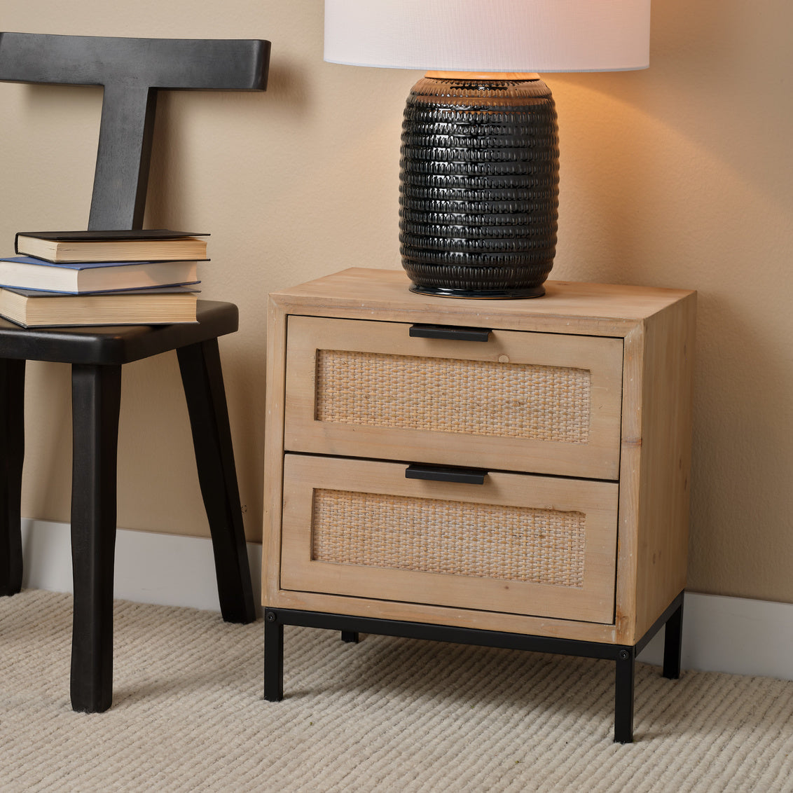 Jamie Young Reed 2 Drawer Side Table -D. LS20REED2STW