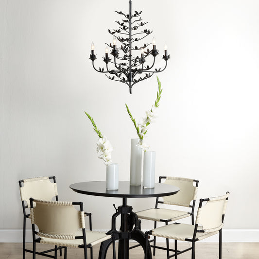 Blooming Iron Chandelier, Black