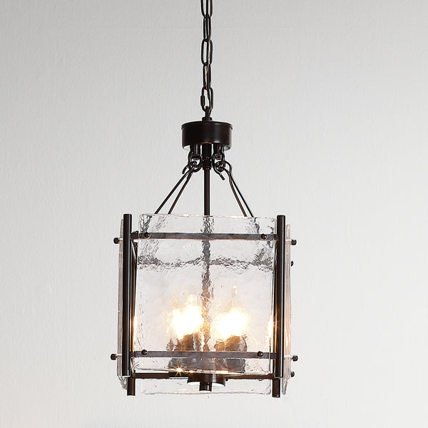 Glenn Small Square Metal Chandelier, Bronze