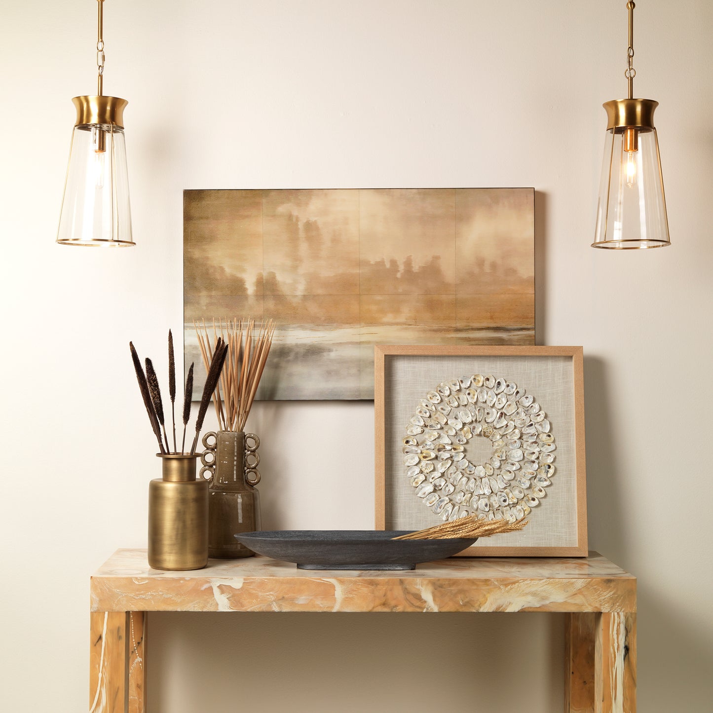 Nara 1-Light Pendant, Antique Brass