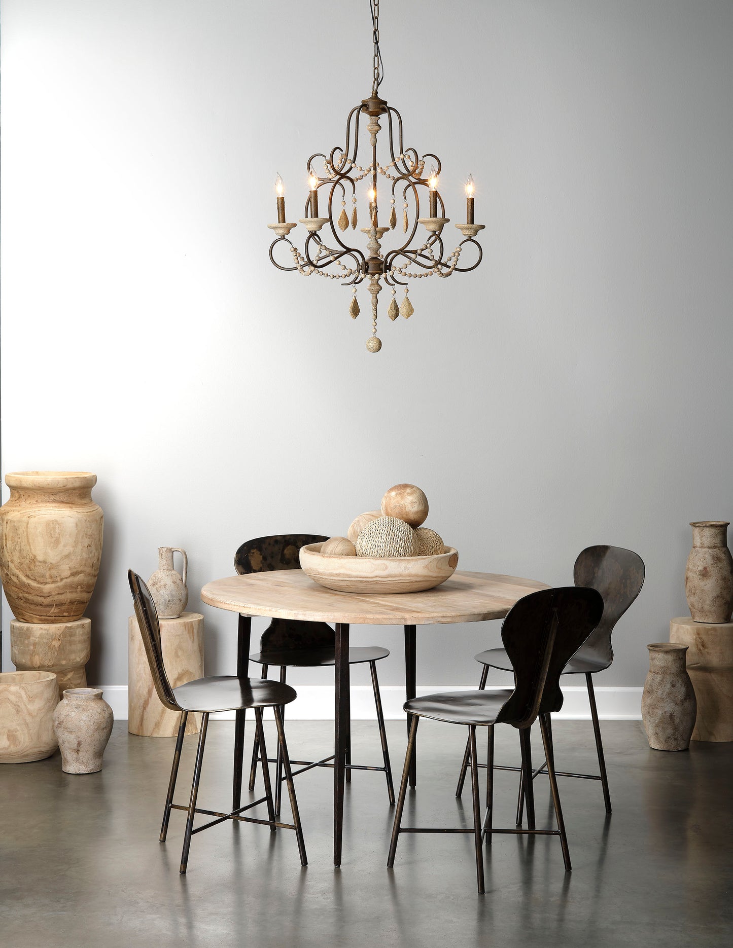 Yellowstone Wood Beaded Chandelier