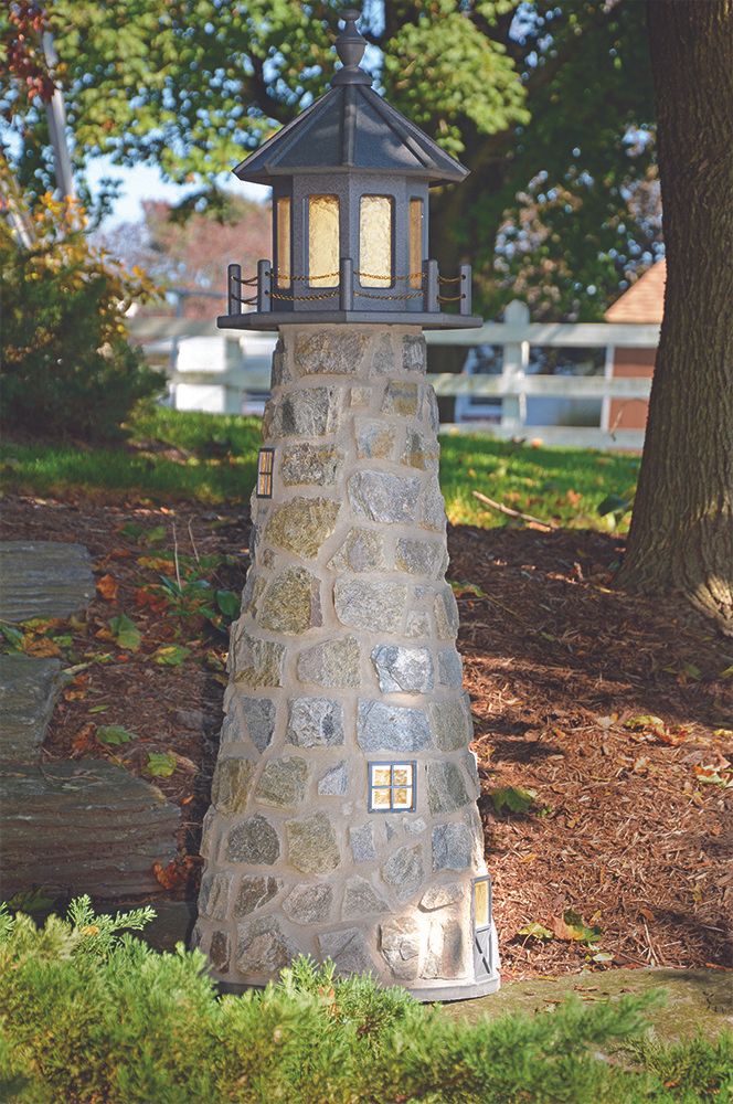 Beaver Dam Woodworks 8 FT Stone Lighthouse Ivory Top