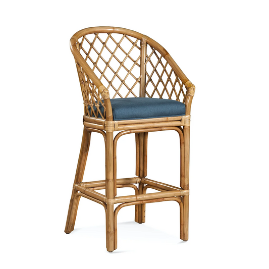 Braxton Culler Tropical Barstool with Upholstered Seat 1084-003