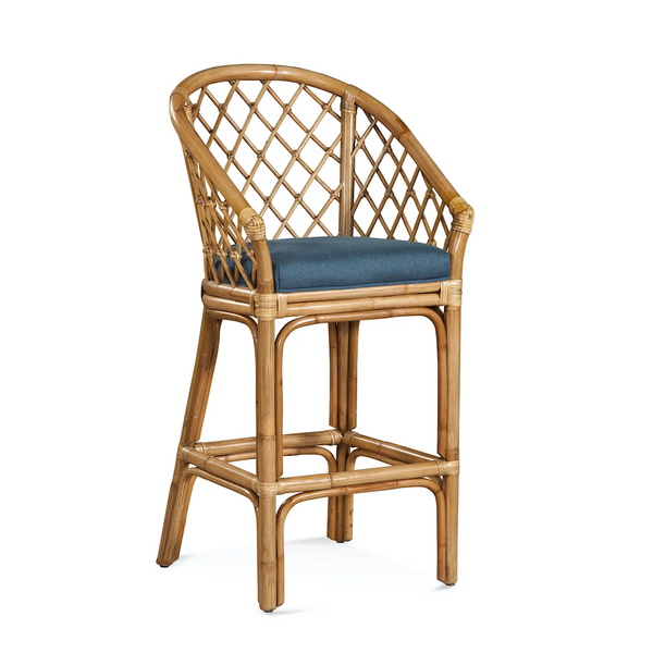 Braxton Culler Tropical Barstool with Upholstered Seat 1084-003