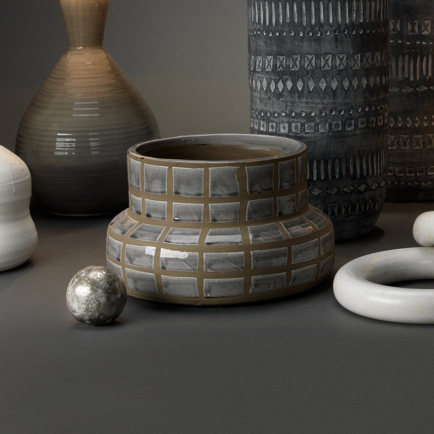 Grid Ceramic Vase