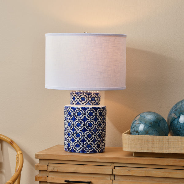 Marina Ceramic Table Lamp, Blue