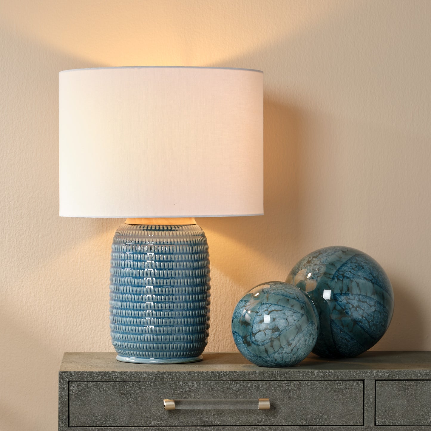 Graham Ceramic Table Lamp, Blue