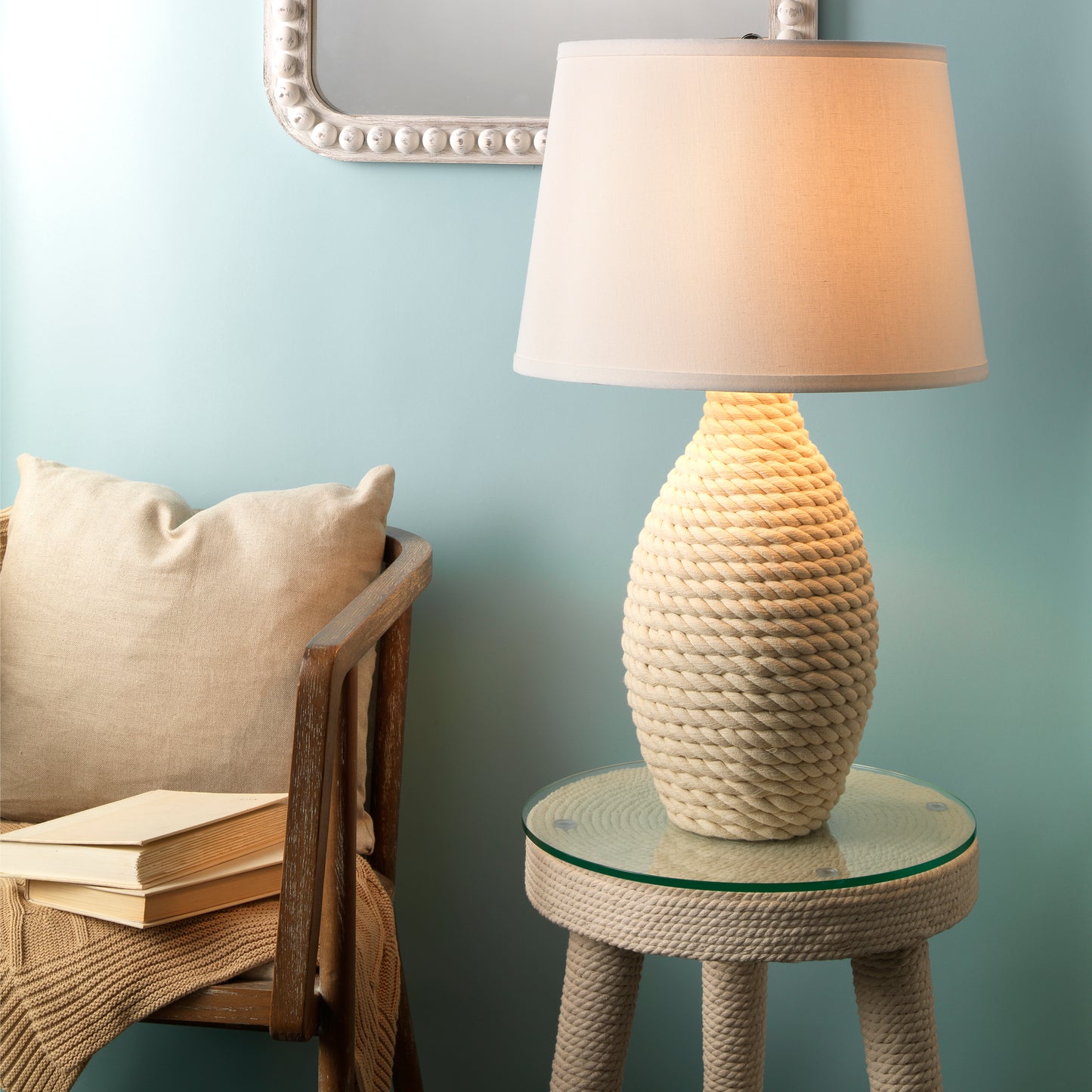 Rope Table Lamp, Off White