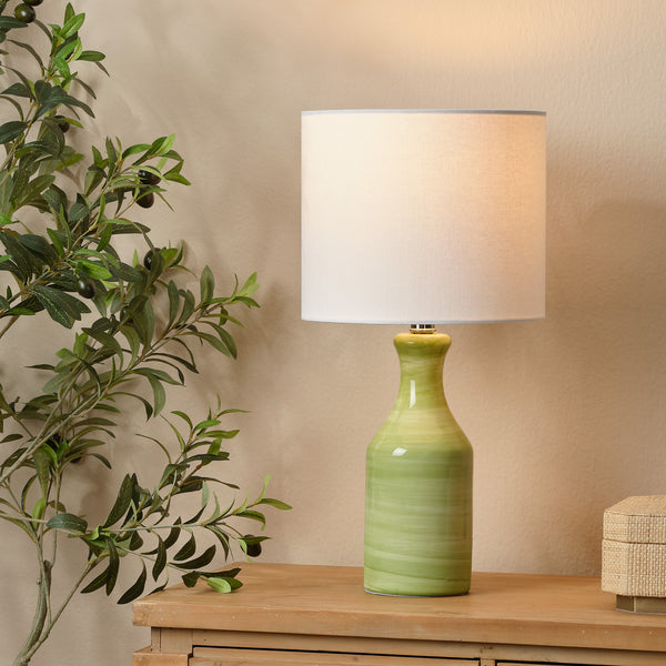 Bungalow Ceramic Table Lamp, Green