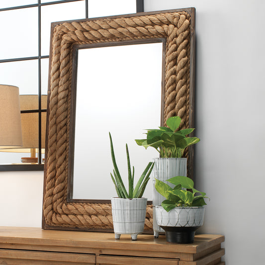 Rectangle Jute Mirror