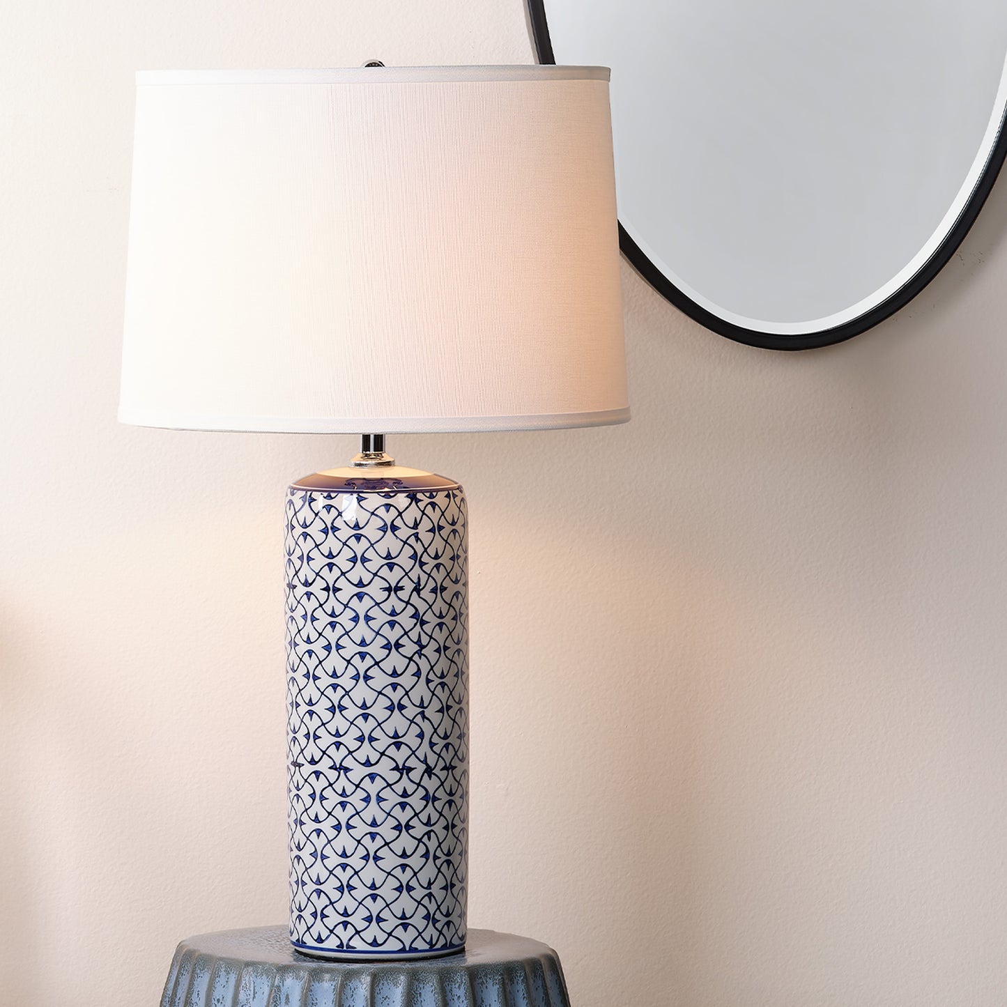 Vivian Ceramic Table Lamp, Blue