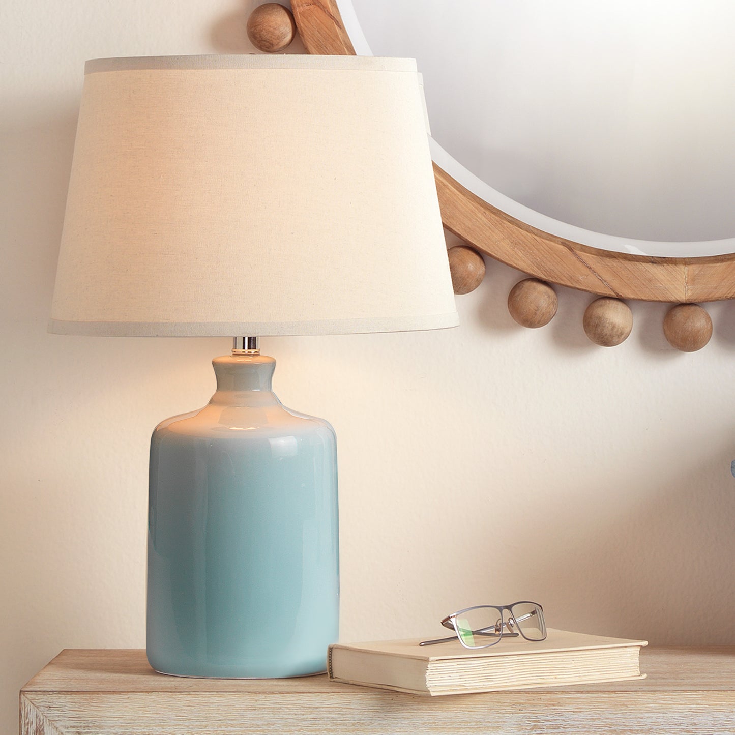 Milk Jug Glass Table Lamp, Blue