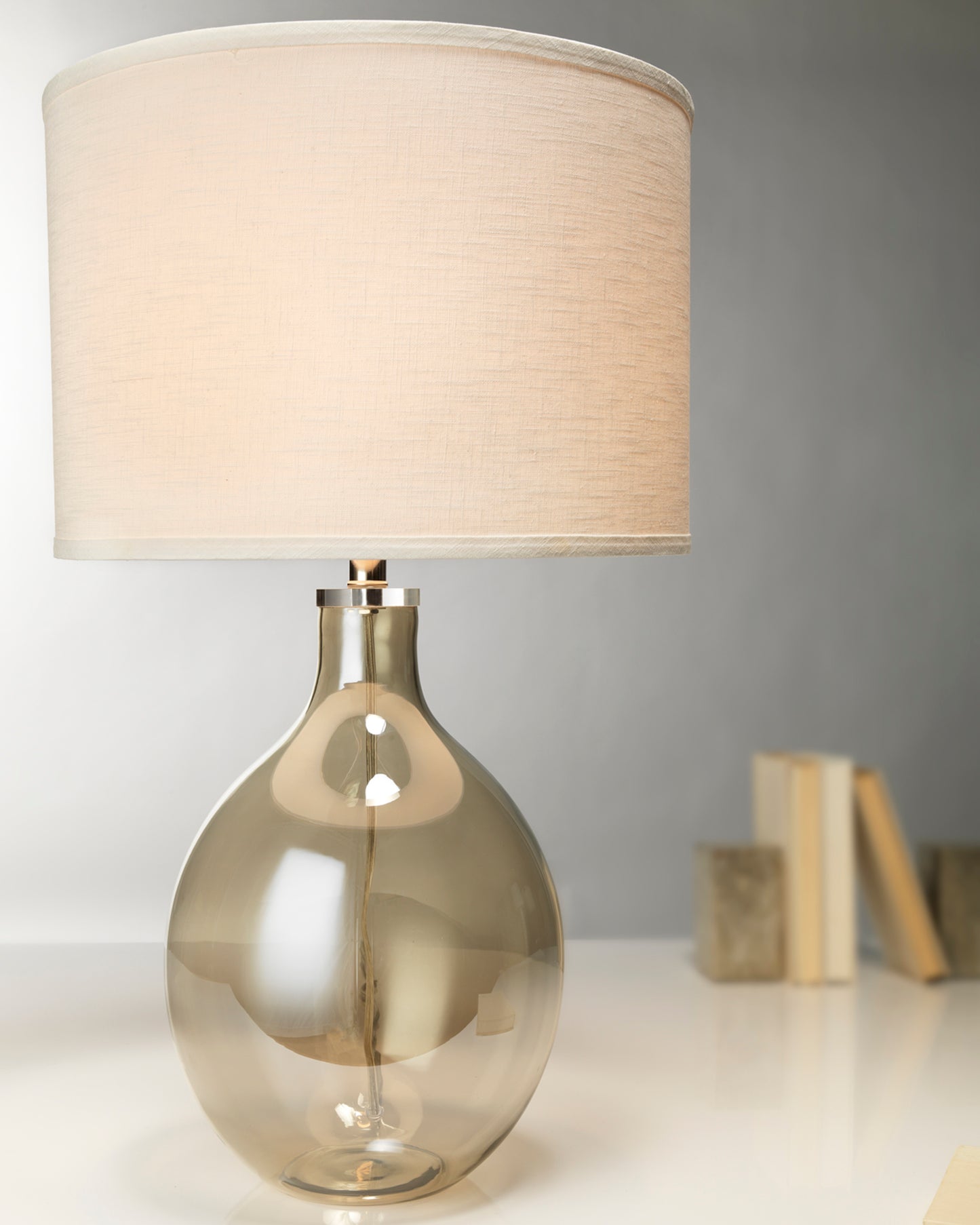 Juliette Blown-Glass Table Lamp, Grey