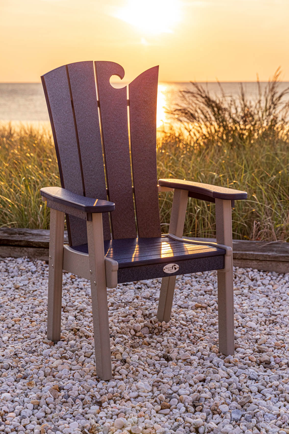 Beaver Dam Woodworks 8'  Surf Board Table and Chairs Coastal Gray and Birch