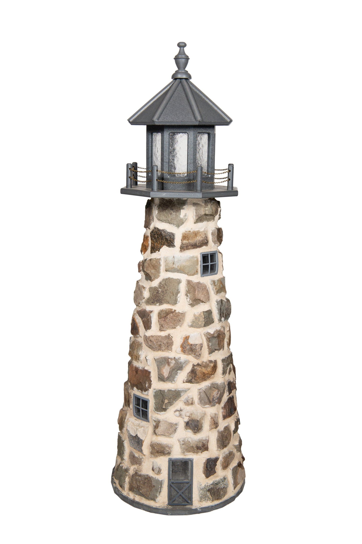 Beaver Dam Woodworks 8 FT Stone Lighthouse Black top
