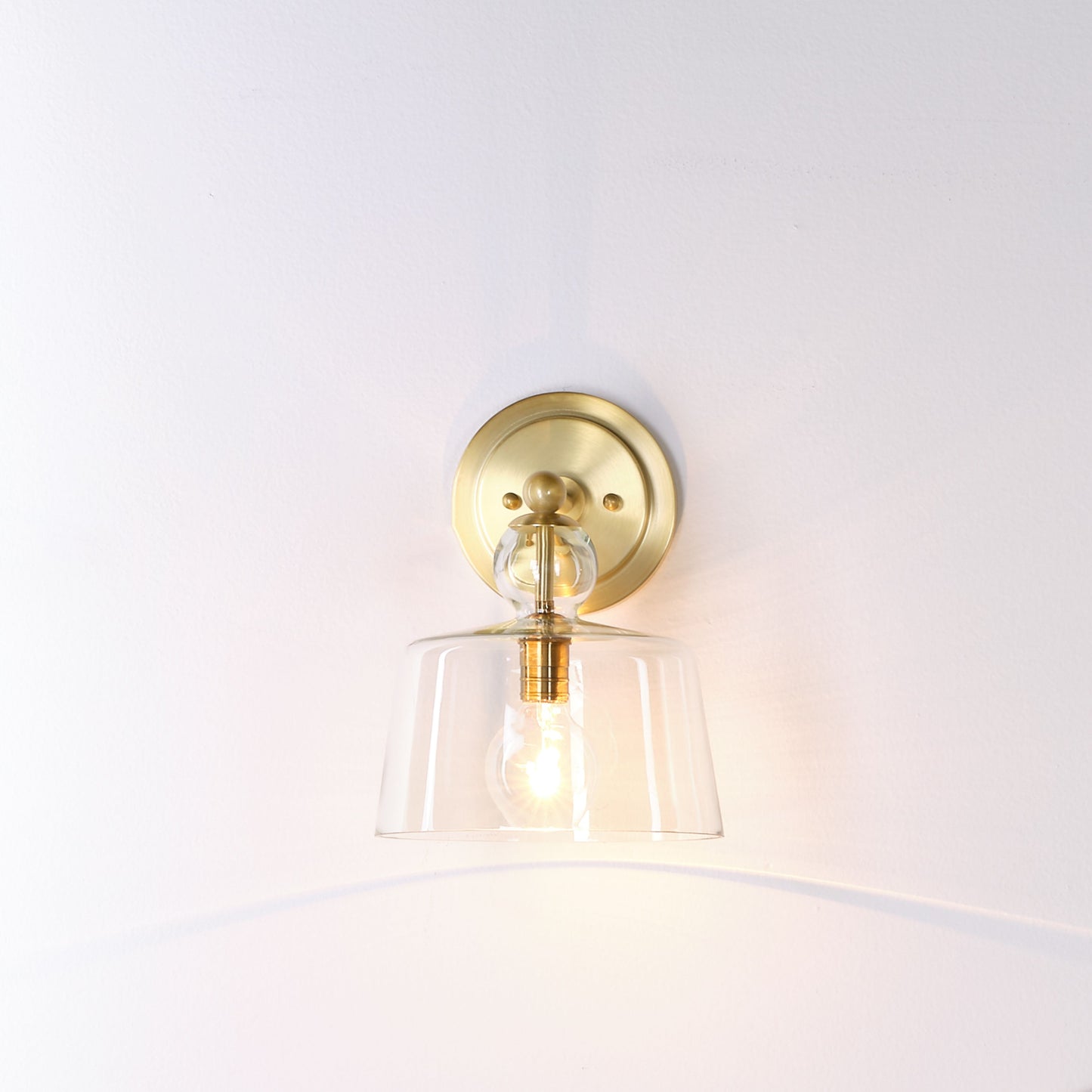 Hudson Glass Wall Sconce, Brass