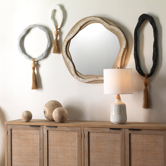 River Organic Rattan Mirror