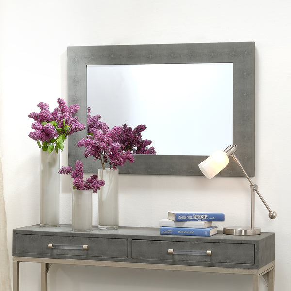 Structure Shagreen Rectangle Mirror, Grey