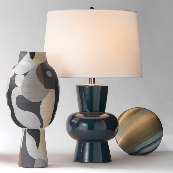 Clementine Ceramic Table Lamp, Blue