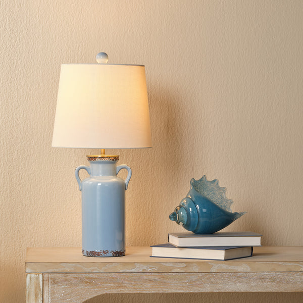 Piper Ceramic Table Lamp, Light Blue