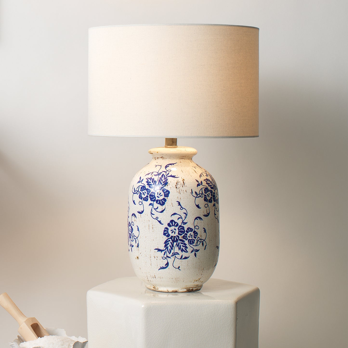 Ruth Ceramic Table Lamp, Blue