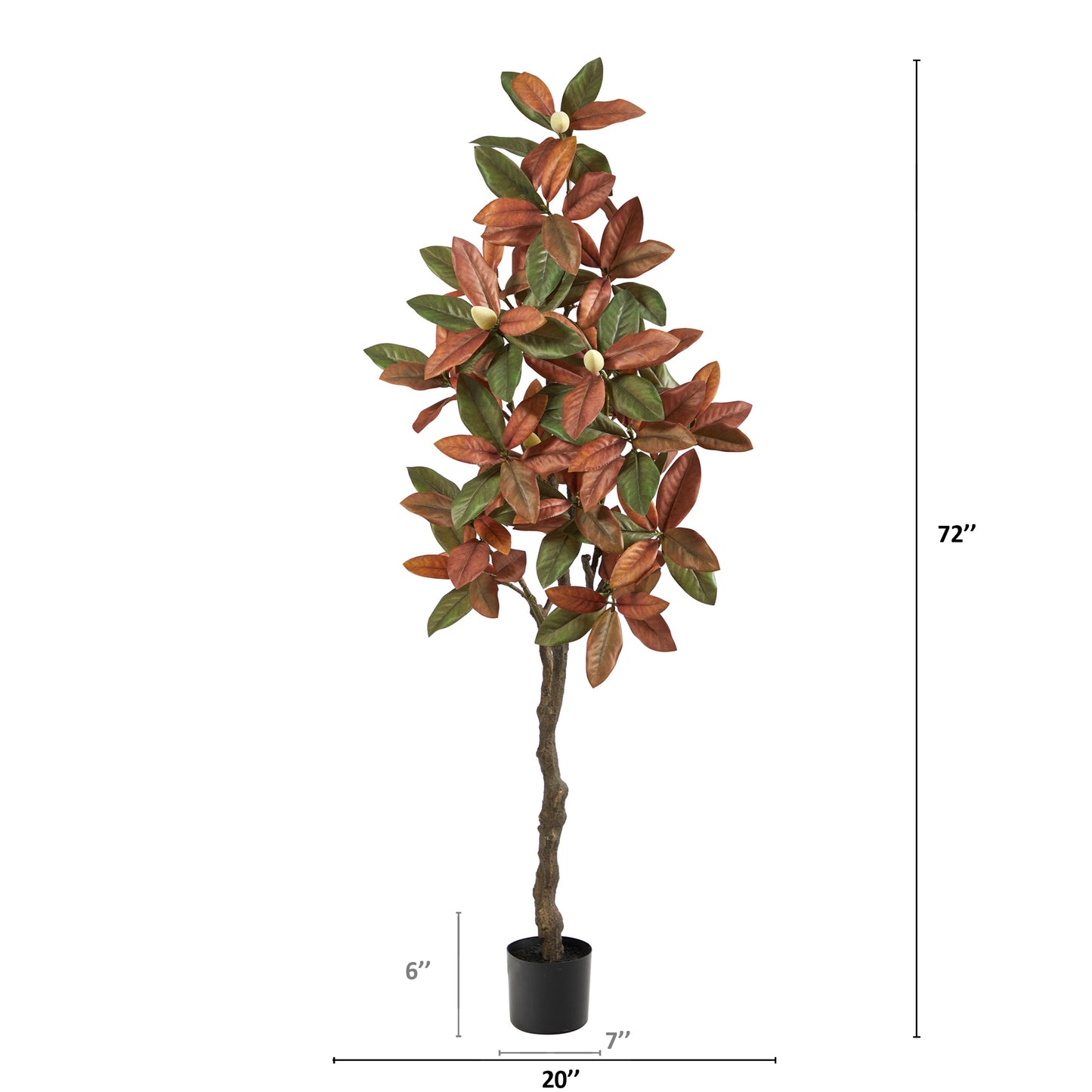 Nearly Natural 6’ Fall Magnolia Artificial Tree T2786