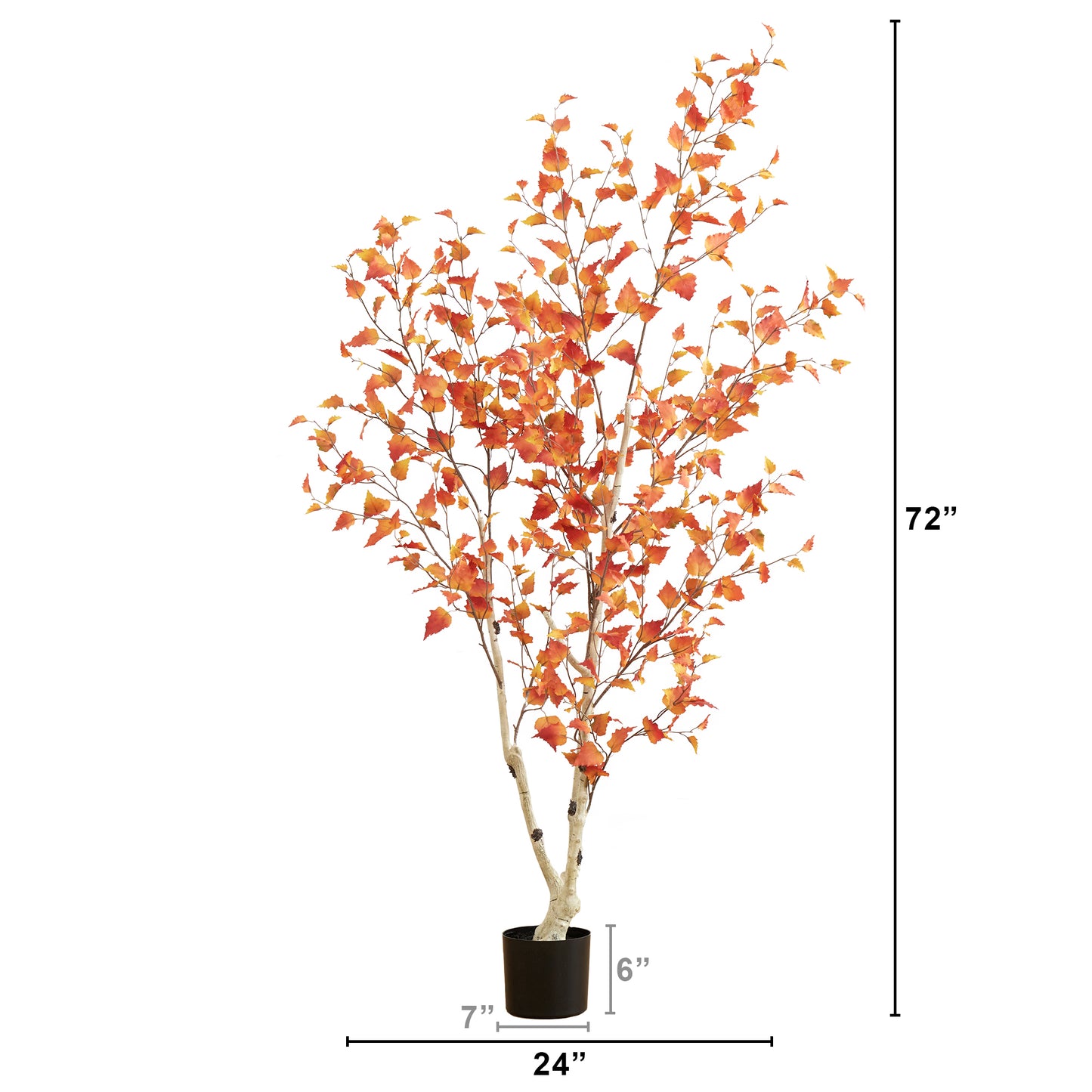 Nearly Natural 6’ Autumn Birch Artificial Fall Tree T4547