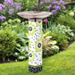 Studio-M Polka Dots and Flowers Bird Bath Art Pole w/ST9025 Stainless Steel Topper BB1025