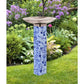 Studio-M Garden Blues on Blue Bird Bath Art Pole w/ST9025 Stainless Steel Topper BB1029