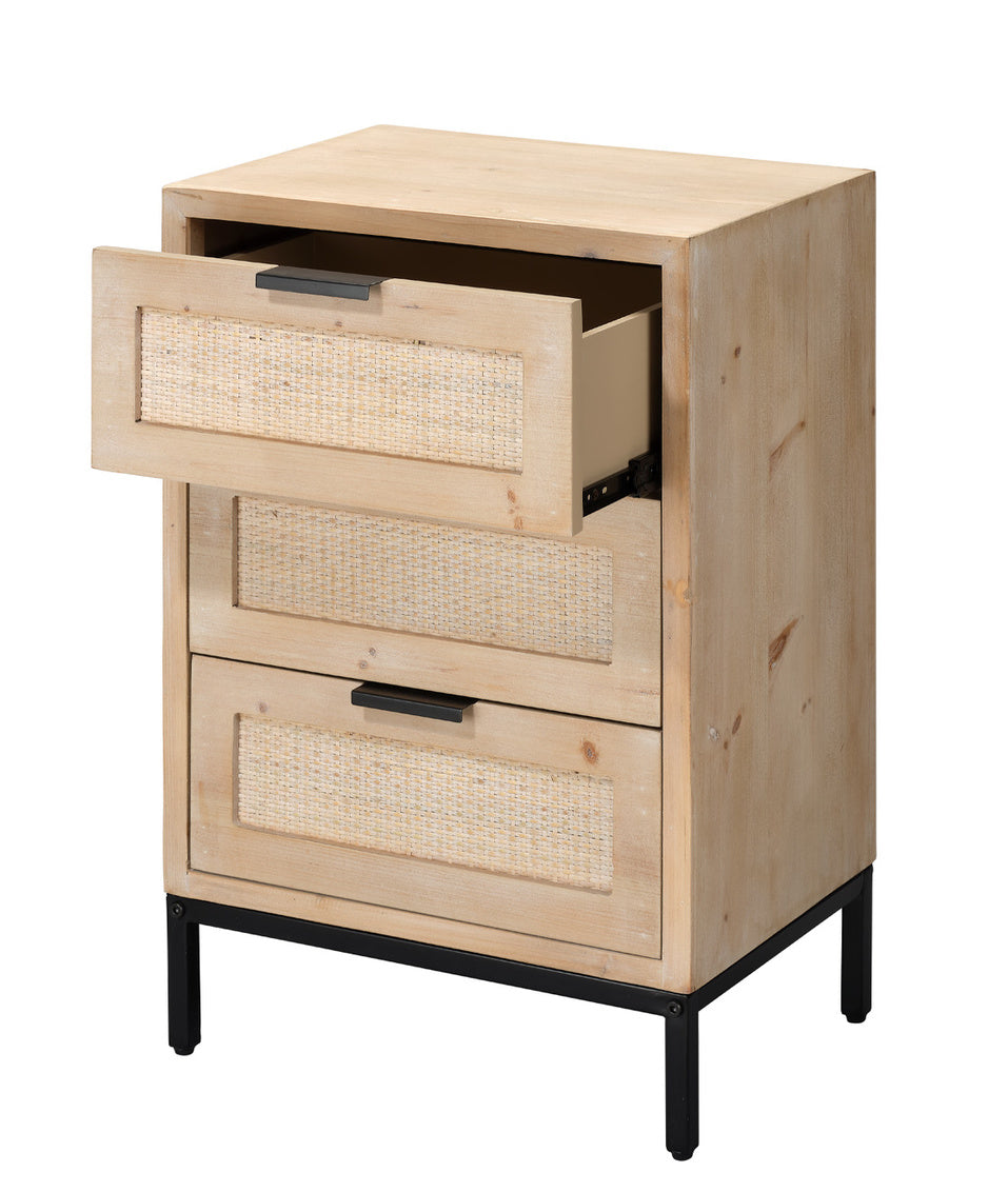 Jamie Young Reed 3 Drawer Side Table -D. LS20REED3STW