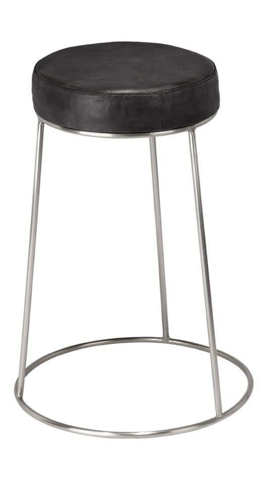 Jamie Young Henry Round Leather Counter Stool -D LS20HENCSCHA