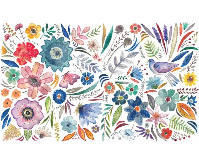 Studio-M Embroidered Florals Floor Flair - 3 x 5