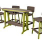 Beaver Dam Woodworks 6' SurfAira poly Surf Board Table and Chairs Lime Green and Coastal Gray