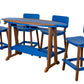 Beaver Dam Woodworks 6' Surf Board Table and Chairs Mahogany and Bright Blue