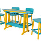 Beaver Dam Woodworks 6' SurfAira poly Surf Board Table and Chairs Yellow and Aruba
