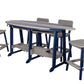 Beaver Dam Woodworks 8'  Surf Board Table and Chairs Patriot Blue and Driftwood