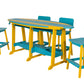 Beaver Dam Woodworks 8'  Surf Board Table and Chairs Yellow and Aruba