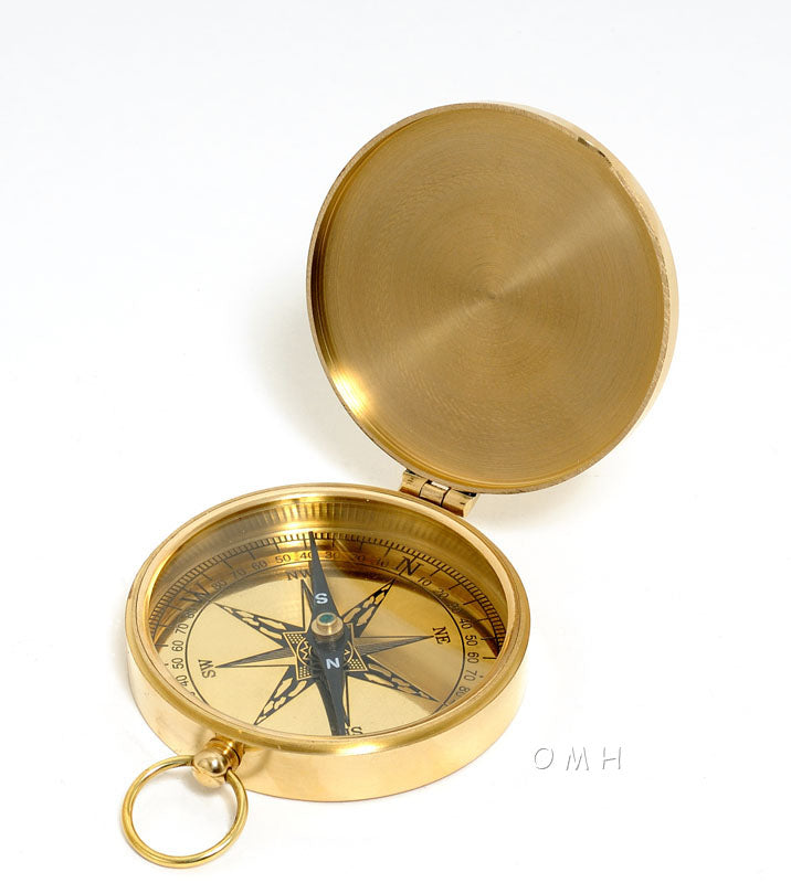 OMH Lid compass in wooden box ND007