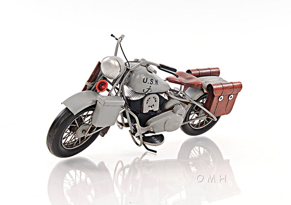 OMH 1942 Indian Model 741 Grey Motorcycle 1:7-SCALE