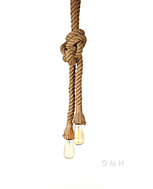 OMH Rope Pendant Lamp-2 Bulbs