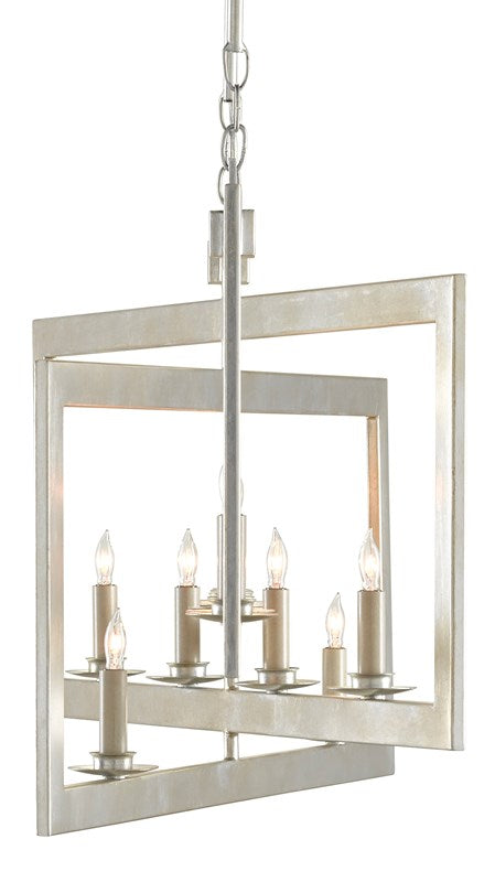 Currey and Company Middleton Rectangular Silver Chandelier