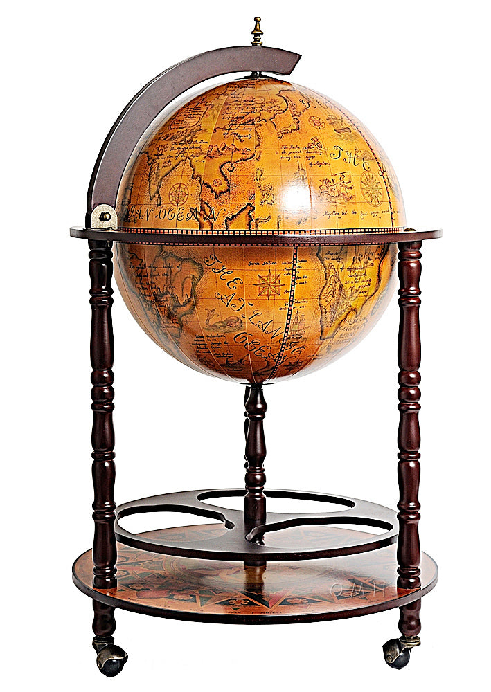 OMH  Globe drinks cabinet 45cm floor stand-red NG001