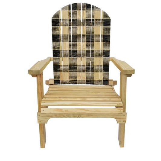 Slick Woody's Country Living Black Checker Pattern Adirondack Chair