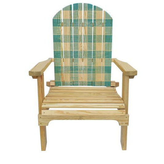 Slick Woody's Country Living Blue Checker Pattern Adirondack Chair