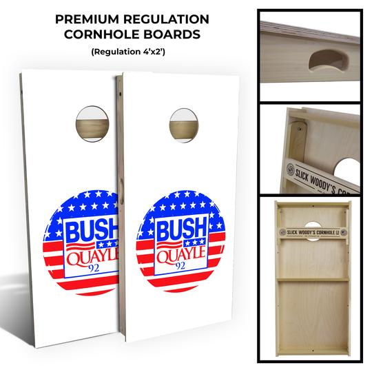 Slick Woody's Bush Quayle 1992 Cornhole Board Set (includes 8 bags)