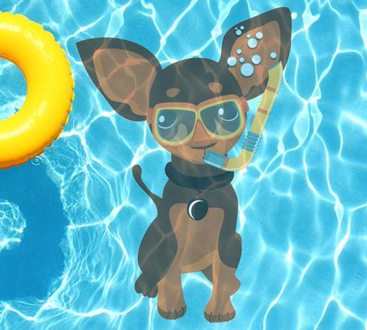 Chihuahua Underwater Pool Mat Tattoo