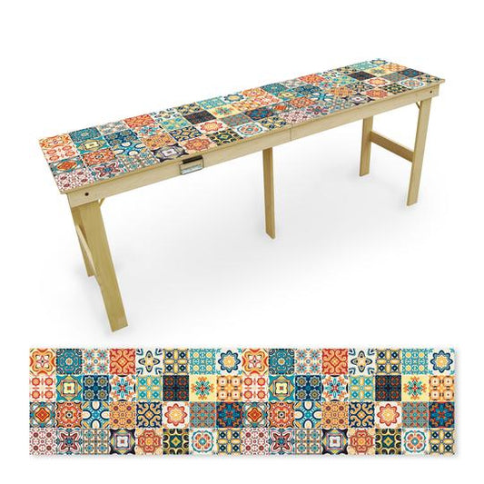 Slick Woody's Country Living Multi Colored Tile Tailgate Table