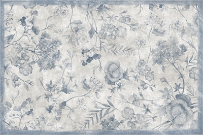 Studio M Geraniums - Soft Blue Floor Flair - FF10034